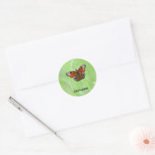 Sticker Rond Papillon paon (Enveloppe)