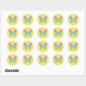Sticker Rond Papillon parties scintillant - Choisissez votre co (Feuille)