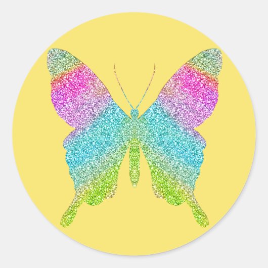 Sticker Rond Papillon parties scintillant - Choisissez votre co (Devant)
