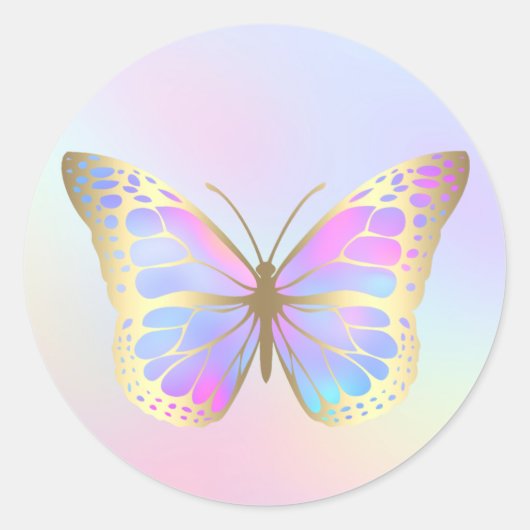 Sticker Rond papillon pastel (Devant)