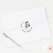 Sticker Rond Papillon personnalisé & Étoiles Round Ex Libris Pl (Enveloppe)