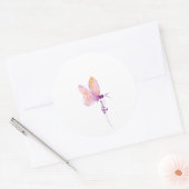Sticker Rond Papillon pourpre (Enveloppe)