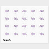 Sticker Rond Papillon pourpre (Feuille)