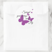 Sticker Rond Papillon pourpre (Sac)