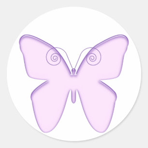 Sticker Rond papillon pourpre
