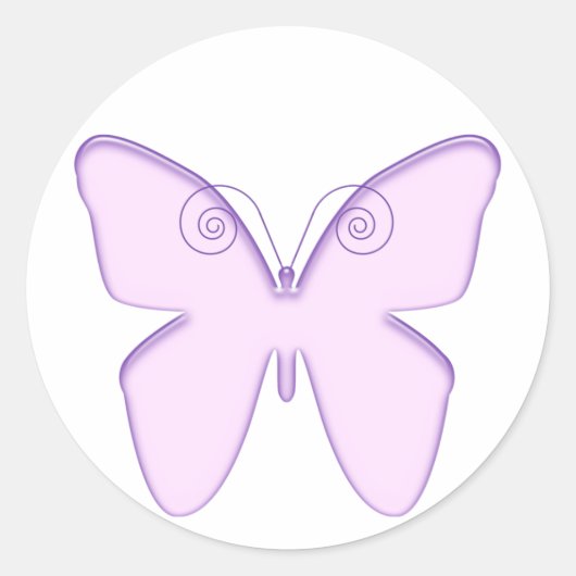 Sticker Rond papillon pourpre (Devant)