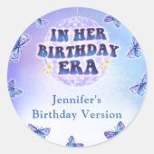 Sticker Rond Papillon pourpre Dans Son Anniversaire (Devant)