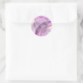 Sticker Rond Papillon pourpre et arc-en-ciel (Sac)
