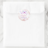 Sticker Rond Papillon premier anniversaire fille 1er rose viole (Sac)