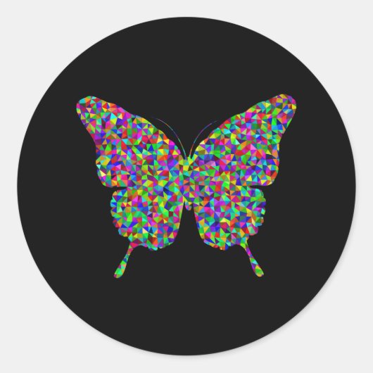 Sticker Rond Papillon prismatique (Devant)
