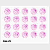 Sticker Rond Papillon (rose) (Feuille)