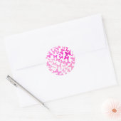Sticker Rond Papillon (rose) (Enveloppe)