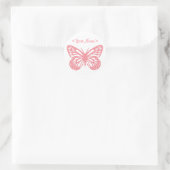 Sticker Rond Papillon rose (Sac)