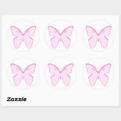 Sticker Rond papillon rose (Feuille)