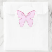 Sticker Rond papillon rose (Sac)