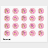 Sticker Rond papillon rose - ajouter un nom (Feuille)
