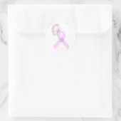 Sticker Rond Papillon rose ruban (Sac)