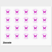 Sticker Rond Papillon rose violet Trauma religieuse Survivant (Feuille)