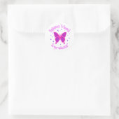 Sticker Rond Papillon rose violet Trauma religieuse Survivant (Sac)