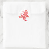 Sticker rond papillon rouge (Sac)