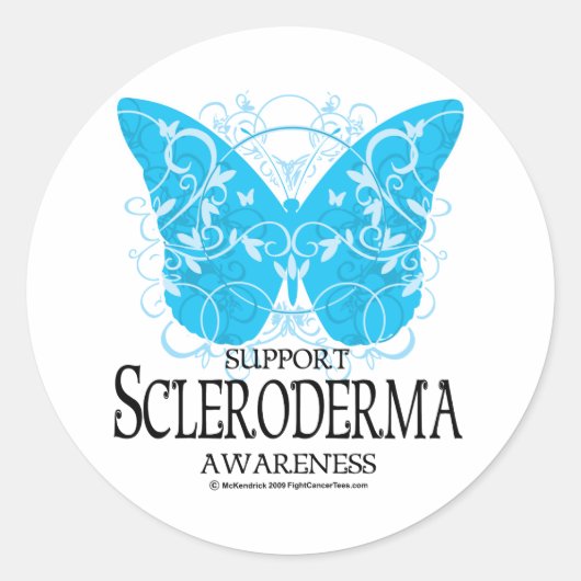 Sticker Rond Papillon Scleroderma 2 (Devant)