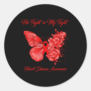 Sticker Rond Papillon Son Combat Est Mon Combat Sensibilisation