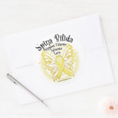 Sticker Rond Papillon Spina Bifida 3 (Enveloppe)