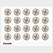 Sticker Rond Papillon Steampunk Round (Feuille)