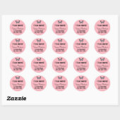 Sticker Rond Papillon sur Faire-part de déplacement rose person (Feuille)