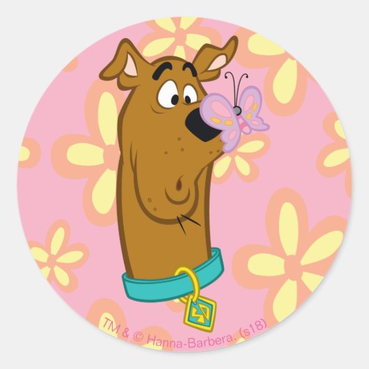 Sticker Rond Papillon sur le nez de Scooby-Doo (Devant)