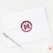 Sticker Rond Papillon survivant du cancer du sein (Enveloppe)
