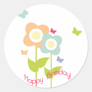 Sticker Rond Papillon Topper/Sticker Cupcake Anniversaire