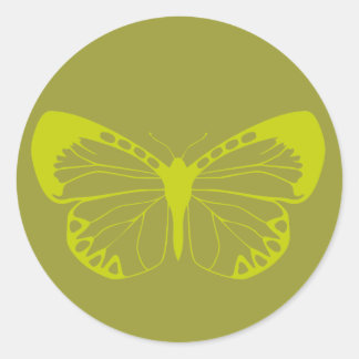 Sticker Rond Papillon vert