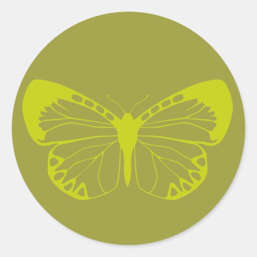 Sticker Rond Papillon vert (Devant)