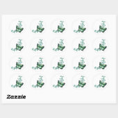 Sticker Rond papillon vert (Feuille)