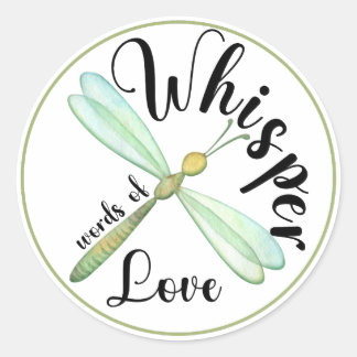 Sticker Rond Papillon vert Whisper Paroles d'amour