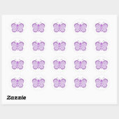 Sticker Rond Papillon violet et blanc Sceau de Baby shower élég (Feuille)