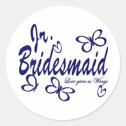 Sticker Rond Papillon Wedding/Jr.Bridesmaid (Devant)