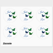 Sticker Rond Papillons (Feuille)