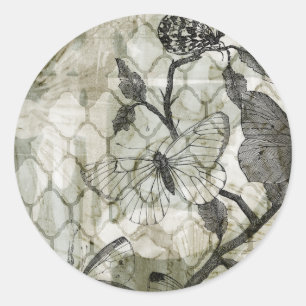 Sticker Rond Papillons arabes II