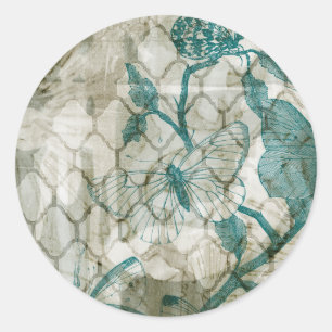Sticker Rond Papillons arabes VI