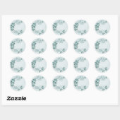 Sticker Rond Papillons bleus turquoises fleuris feuille (Feuille)