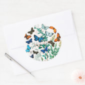 Sticker Rond Papillons, chenilles de William Forsell Kirby (Enveloppe)