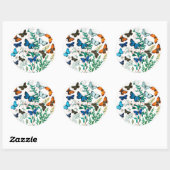 Sticker Rond Papillons, chenilles de William Forsell Kirby (Feuille)