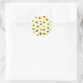 Sticker Rond Papillons couleur aquarelle (Sac)