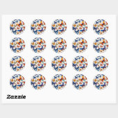 Sticker Rond Papillons d'aquarelle (Feuille)