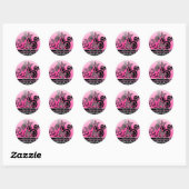Sticker Rond Papillons de mariés (Feuille)