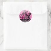 Sticker Rond Papillons de mariés (Sac)