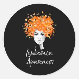 Sticker Rond Papillons de sensibilisation à la leucémie Cadeau