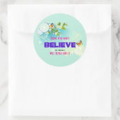 Sticker Rond Papillons et fleurs avec citation magique (Sac)